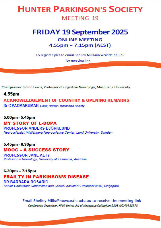 Hunter Parkinson’s Society Meeting 19